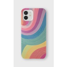 Lelia iPhone 12 Uyumlu Baskılı Şeffaf Telefon Kılıfı | Koleksiyon: Colorwave Flux