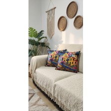 Özdağ Home Concept 3D Dijital Baskı Premium Kumaş Kırlent Kılıfı 43X43 cm 2’li Set  Dekoratif Yastık