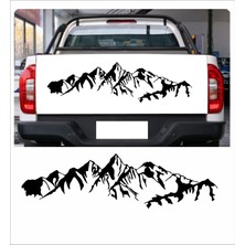 Sticker Dizayn Dağ Doğa Kamp Sticker - Araba Oto Motosiklet Karavan Pickup Cam Sticker - 00128