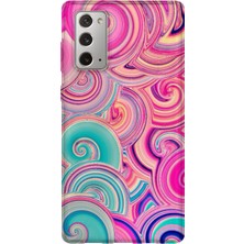 Lelia Samsung Galaxy Note 20 Uyumlu Baskılı Şeffaf Telefon Kılıfı | Koleksiyon: Colorwave Flux