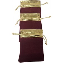 Özer Kutu Kadife Üstü Altın Şeritli Bordo 25 Adet 9X12 cm Boy Takı, Altın ve Hediyekesesi