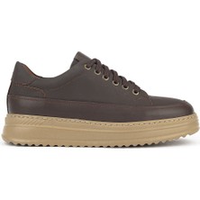 Ziya, Erkek Hakiki Deri Günlük Sneaker 161983Z4022 Kahve