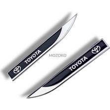 Mozoko Yüksek Kaliteli Toyota Uyumlu Logolu 3D Metal Krom Çamurluk Üstü Yan Amblem Seti – 2 Adet