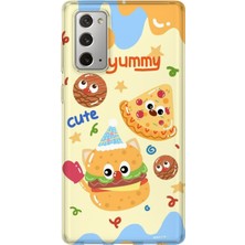 Lelia Samsung Galaxy Note 20 Uyumlu Baskılı Şeffaf Telefon Kılıfı | Koleksiyon: Snacktoon Delight