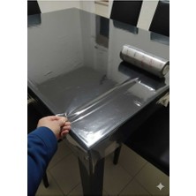 ÜN.K Şeffaf Pvc Masa Örtüsü 100 x 250 cm 1.4 mm Kaymaz Su Geçirmez Masa Koruyucu