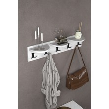 Askılık Duvar Elbise Askılığı Portmanto 80 cm Beyaz