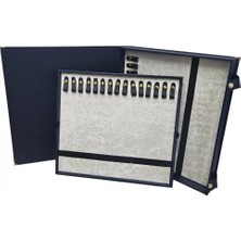 Özer Kutu 30 Lu Tesbih Kutusu ve Çantası Lacivert Deri (Çıtçıtlı) 34X38 cm