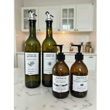 Trend Home Life 4’lü 2’li Amber 750ML Yağdanlık 2’li Amber Sabunluk Mutfak Yağlık Sabunluk Set ( Standsız)