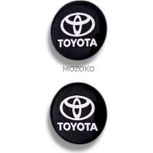 Mozoko Kendinden Yapışkanlı Toyota Logolu 14 mm Damla Baskılı Anahtarlık Kumanda Amblemi – 2 Adet 3D Etiket