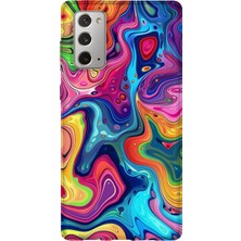 Lelia Samsung Galaxy Note 20 Uyumlu Baskılı Şeffaf Telefon Kılıfı | Koleksiyon: Colorwave Flux