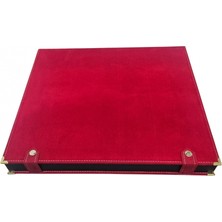 Özer Kutu 30 Lu Tesbih Kutusu ve Çantası Kırmızı Süet(Çıtçıtlı) 34X38 cm
