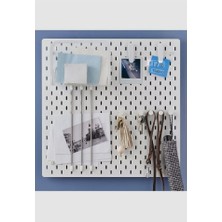 Ardel Ikea Skadis Uyumlu Beyaz Delikli Pano Duvar Organizeri Farklı Ebatlar