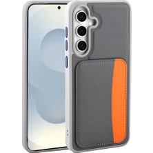 Sionel Galaxy A36 Kılıf Kartlıklı Zore X-Kart Silikon Kapak - Koyu Gri