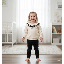 GENYBABY Kız Bebek Denizci Yaka Uzun Kollu Takım 2’li Kombin