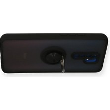 Marsilyan Xiaomi Redmi 9 Kılıf Montreal Yüzüklü Silikon Kapak - Siyah