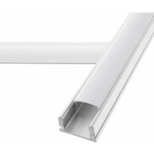 Ledarmy LED Kanal Profil sıva üstü 6931 Alüminyum Kasa İnce Tip 2 Metre 13x6mm Opak Pleksi Yan Kapak
