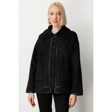 Ekol Kadın Içi Peluşlu Siyah Güderi Mont 08003