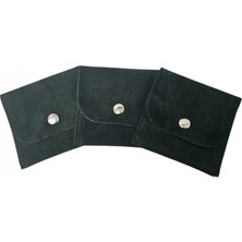 Özer Kutu Kadife (Süet) Zarf Kese Yeşil 50 Adet 7x7 cm Boy Takı, Altın Kesesi (Çıtçıtlı)