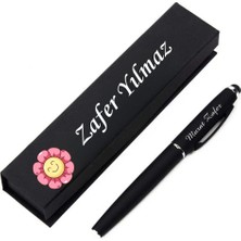 Hediye Vakti Isimli Kutulu Kalem – Çiçek Figürlü Mutluluk Temalı Kişiye Özel Hediye