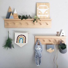 Ahsap Craft Ahşap Raflı Duvar Askılığı (2 Adet)