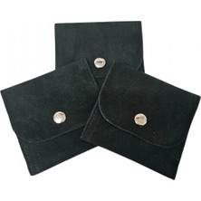 Özer Kutu Kadife (Süet) Zarf Kese Yeşil 10 Adet 7x7 cm Boy Takı, Altın Kesesi (Çıtçıtlı)