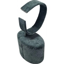 Özer Kutu Saat&kelepçe ve Bilezik Standı Oval Tekli Süet Yükseklik 10 cm Yeşil