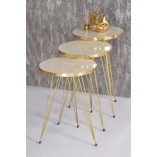 Zigon Sehpa Gold Krem Tel