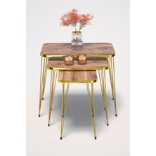 Zigon Sehpa Kr Gold Ceviz Tel