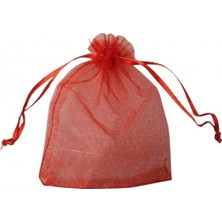 Özer Kutu Organize Tül Kırmızı 50 Adet 7x9 cm Boy Takı, Altın ve Hediye Kesesi