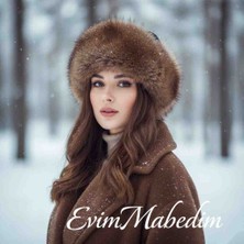 Evim Mabedim Kadın Şapka Kürk Görünümlü Lüks ve Şık Tasarımlı Kadın Şapka