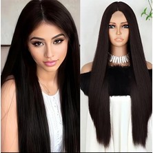 Aura Peruk Gerçek Saç Dokusundaki Sşyah Düz Perçemsiz Modelimiz