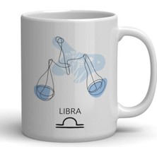 Beyaz Terazi Burcu Baskılı Kupa