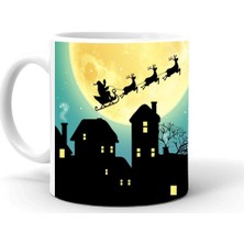 Yılbaşı Noel Temalı Baskılı Seramik Beyaz Kupa