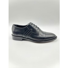 Santorino Ayakkabı Erkek Hakiki Deri Siyah Antik Kauçuk Taban Klasik Ayakkabı