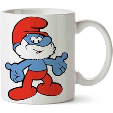 Şirinler Şirin Baba Smurf Porselen Kupa Bardak