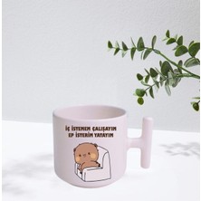 Iç Istemem Çalışayım Krem Kulplu T Kupa