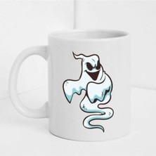 Hayalet Figürlü Beyaz Baskılı Kupa