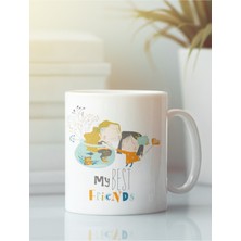 Beyaz Kupa Bardak Arkadaşlık Kardeşlik Dostluk