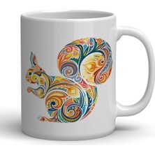 Beyaz Sincap Baskılı Kupa