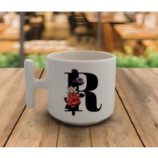 Latte & Espresso El Yapımı 'r' Baş Harf Kupa T Kulp Kupa 200 ml