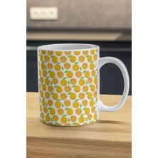 Bardağı Kaplayan Büyük Portakallar Kupa - Büyük Portakal Desenli Baskılı Kupa Bardak