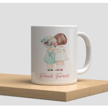 Beyaz Kupa Bardak A133 - Sarah Kay Vintage Nostalji Aşk Sevgili Arkadaşlık Dostluk Kardeşlik