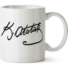 Kemal Atatürk Imza Porselen Kupa Bardak