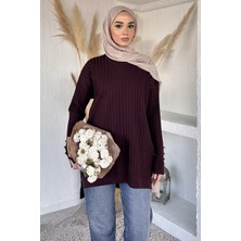 Julude Gülseli Bisiklet Yaka Tesettür Triko Tunik P-00020375