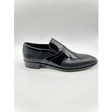 Santorino Ayakkabı Erkek Hakiki Deri Siyah Rugan Neolit Taban Klasik Ayakkabı