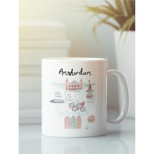 Beyaz Kupa Bardak Amsterdam Seyahat Gezi Tatil