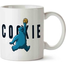 Cookie Monsters Kurabiye Canavarı Basketbolcu Porselen Kupa Bardak