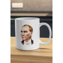 Beyaz Papyonlu Atatürk Kupa - Atatürk Baskılı Kupa Bardak