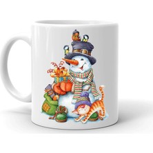 Yılbaşı Noel Temalı Beyaz Seramik Kupa