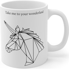 Geometrik Unicorn Baskılı Kupa Bardak